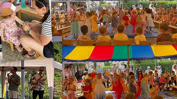 Fotocollage vom bunten und vielfältigen Sommerfest