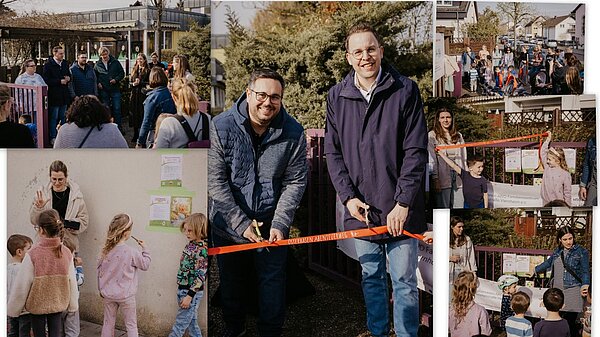 Fotocollage von der Eröffung des 1. Osterhasen-Abenteuerweg