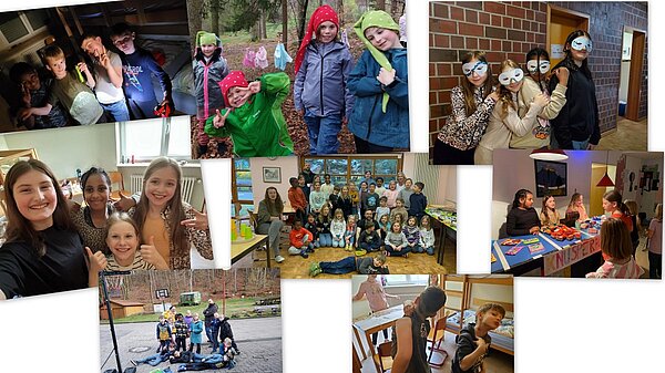 Fotocollage mit den Erlebnissen der Hortkinder in der Osterfreizeit